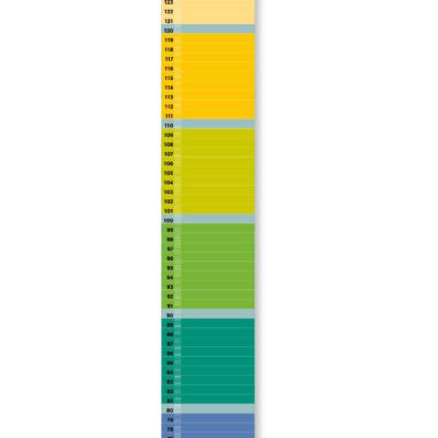 minimalistische Messlatte Messleiste Mannometer Bunt