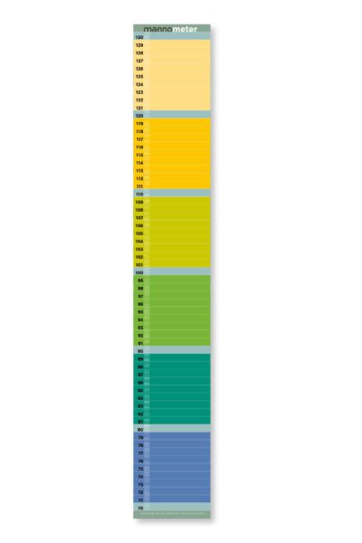minimalistische Messlatte Messleiste Mannometer Bunt