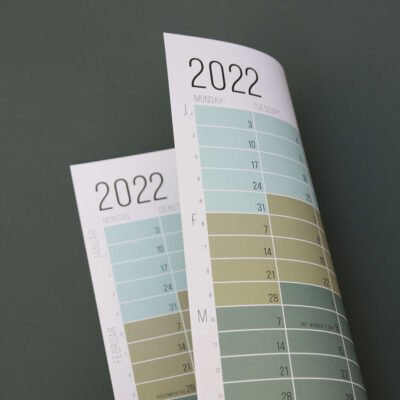 Wandkalender Jahresplaner Pastell Türkis Kalender Wi-La-No 2022