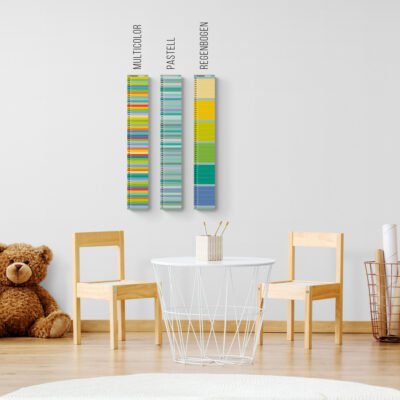 Bunte Messlatte Messleiste aus Pappe „Mannometer“ Kinderzimmerdekoration