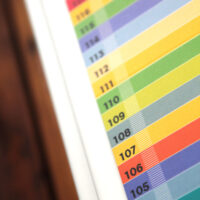 Bunte Messlatte für Kinder Messleiste aus Pappe „Mannometer“ Kinderzimmerdekoration Farbvariante multicolor