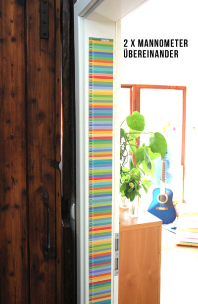 Bunte Messlatte für Kinder Messleiste aus Pappe „Mannometer“ Kinderzimmerdekoration Farbvariante multicolor