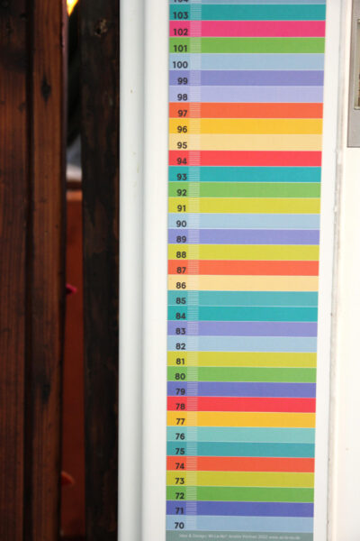 Bunte Messlatte für Kinder Messleiste aus Pappe „Mannometer“ Kinderzimmerdekoration Farbvariante multicolor