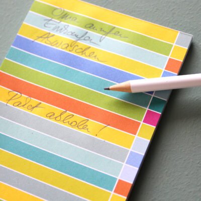 Notizblock To-Do-Liste Einkaufszettel bunt gestreift geringelt multicolor von Wi-La-No