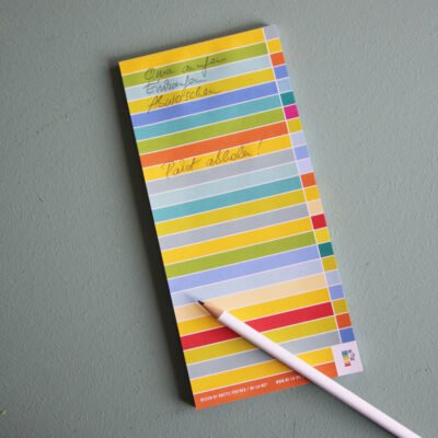 Notizblock To-Do-Liste Einkaufszettel bunt gestreift geringelt multicolor von Wi-La-No