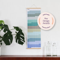 Etsy Design Awards Finalist Wandkalender 2025 Pastell Türkis Kalender Jahresplaner 2025 Homeoffice Wallplanner Designkalender