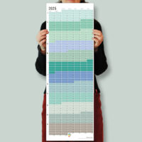 Wandkalender 2025 Pastell Türkis Kalender Jahresplaner 2025 Homeoffice Wallplanner Designkalender