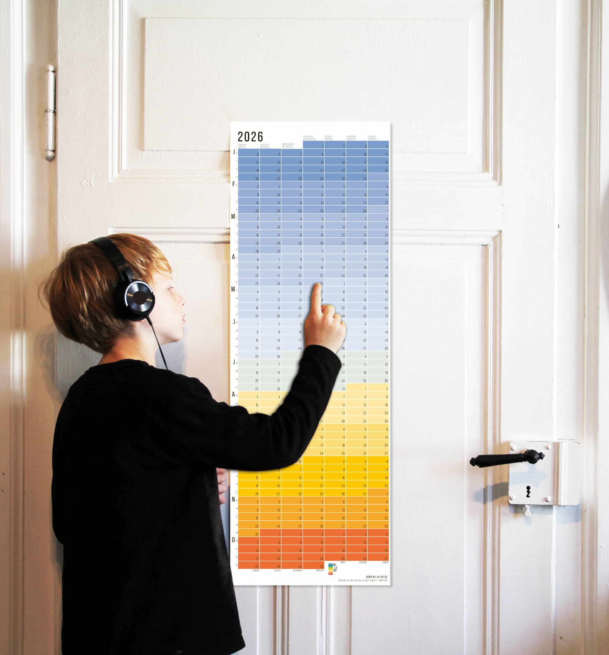 Wandkalender 2026 von Wi-La-No Blue Hour Kalender Jahresplaner 2026 Homeoffice Wallplanner Designkalender