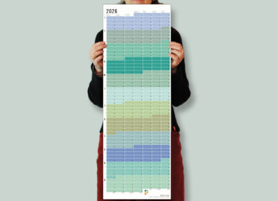 Wandkalender 2026 von Wi-La-No Pastell Blau Türkis Salbei Aqua Kalender Jahresplaner 2026 Homeoffice Wallplanner Designkalender