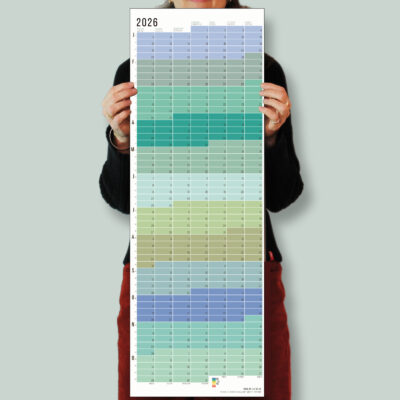 Wandkalender 2026 von Wi-La-No Pastell Blau Türkis Salbei Aqua Kalender Jahresplaner 2026 Homeoffice Wallplanner Designkalender