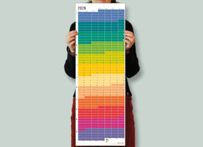 Wandkalender 2026 von Wi-La-No Regenbogen Kalender Jahresplaner 2026 Homeoffice Wallplanner Designkalender