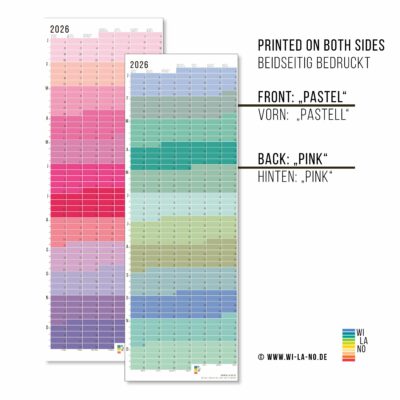 Wandkalender 2026 von Wi-La-No Pink Pastell Türkis Salbei Kalender Jahresplaner 2026 Homeoffice Wallplanner Designkalender