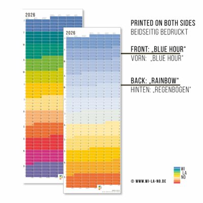 Wandkalender 2026 von Wi-La-No Regenbogen Blue Hour Kalender Jahresplaner 2026 Homeoffice Wallplanner Designkalender