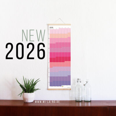 Wandkalender 2026 Rosa Flieder Pink Violett Lila Kalender Jahresplaner 2026 Homeoffice Wallplanner Designkalender