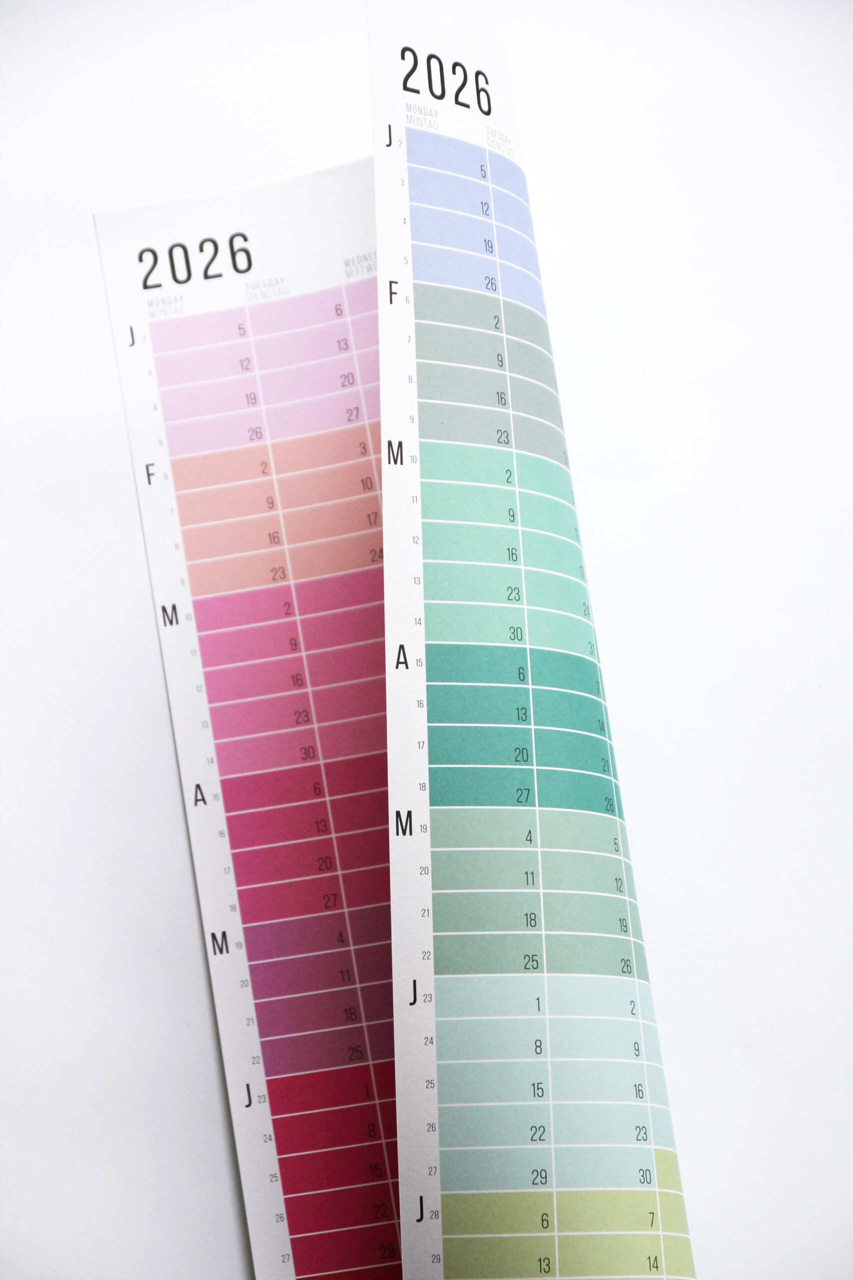 Wandkalender 2026 von Wi-La-No Pink Pastell Türkis Salbei Kalender Jahresplaner 2026 Homeoffice Wallplanner Designkalender