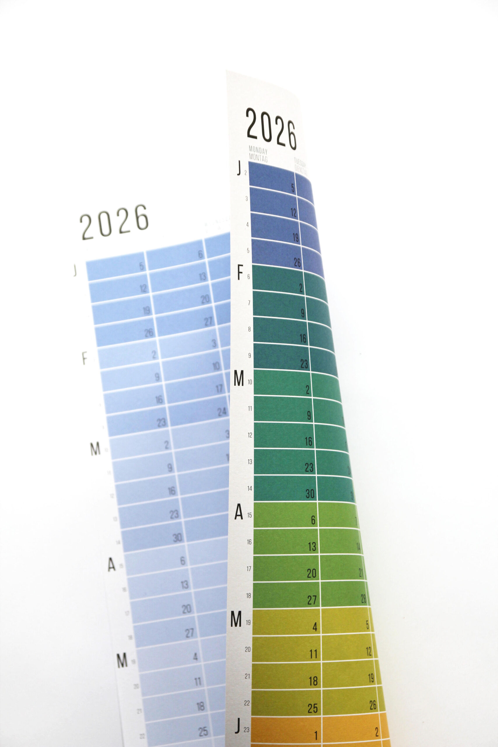 Wandkalender 2026 von Wi-La-No Regenbogen / Blue Hour Kalender Jahresplaner 2026 Homeoffice Wallplanner Designkalender