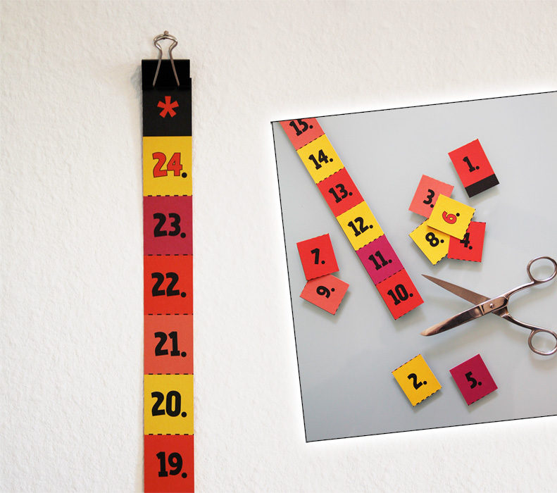 Adventskalender Bastelbogen von Wi-La-No