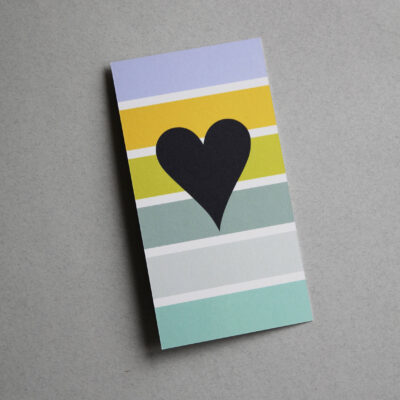 Postkarte bunt gestreift mit Herz ❤️