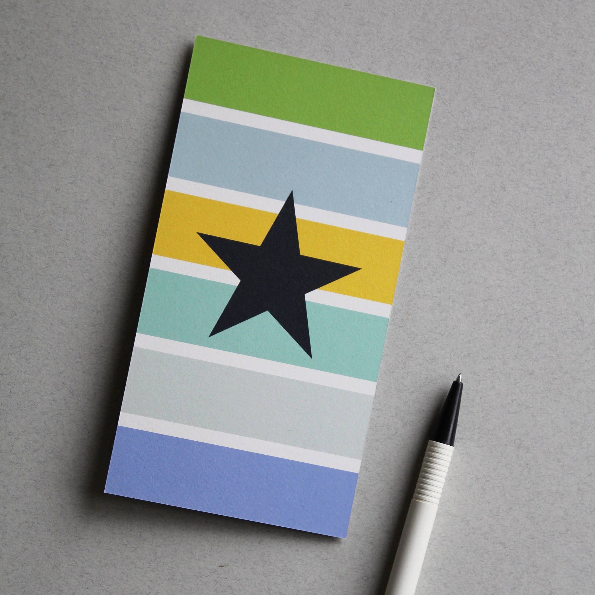 Postkarte bunt gestreift mit Stern ⭐️