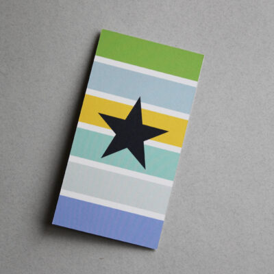 Postkarte bunt gestreift mit Stern ⭐️