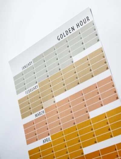 Geburtstagskalender Orange- Rosa-Pink-Grau Golden Hour Goldene Stunde Immerwährender Kalender von Anette Pörtner Wi-La-No®
