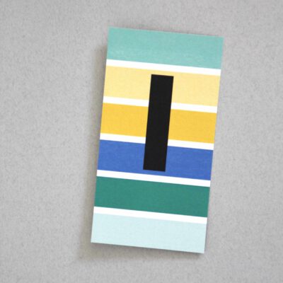 bunt gestreifte Postkarte Buchstabe I Alphabet