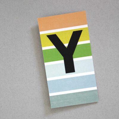 bunt gestreifte Postkarte Buchstabe Y Alphabet