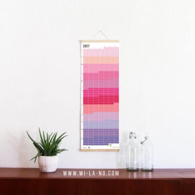 Wandkalender 2027 von Wi-La-No Pink Rosa Violett Kalender Jahresplaner 2027 Homeoffice Wallplanner Designkalender