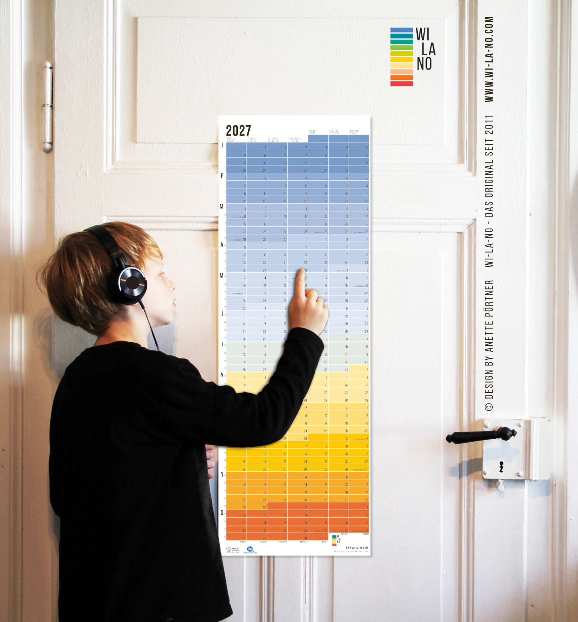 Wandkalender 2027 von Wi-La-No Blue Hour Kalender Jahresplaner 2027 Homeoffice Wallplanner Designkalender