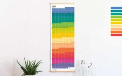 Wandkalender von Wi-La-No Rainbow Kalender Jahresplaner Homeoffice Wallplanner Designkalender